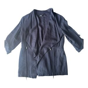 Zara Women's Dark Blue Blue Flow Blazer Size Large